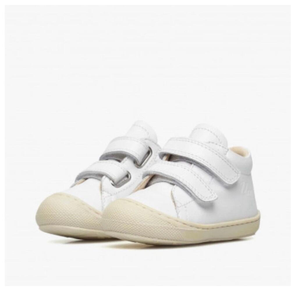 Naturino Cocoon VL White Leather Baby Shoes Size 2 US